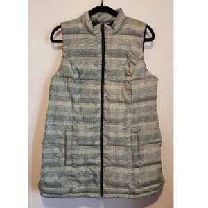 J Jill Houndstooth Long Down Vest Sz M